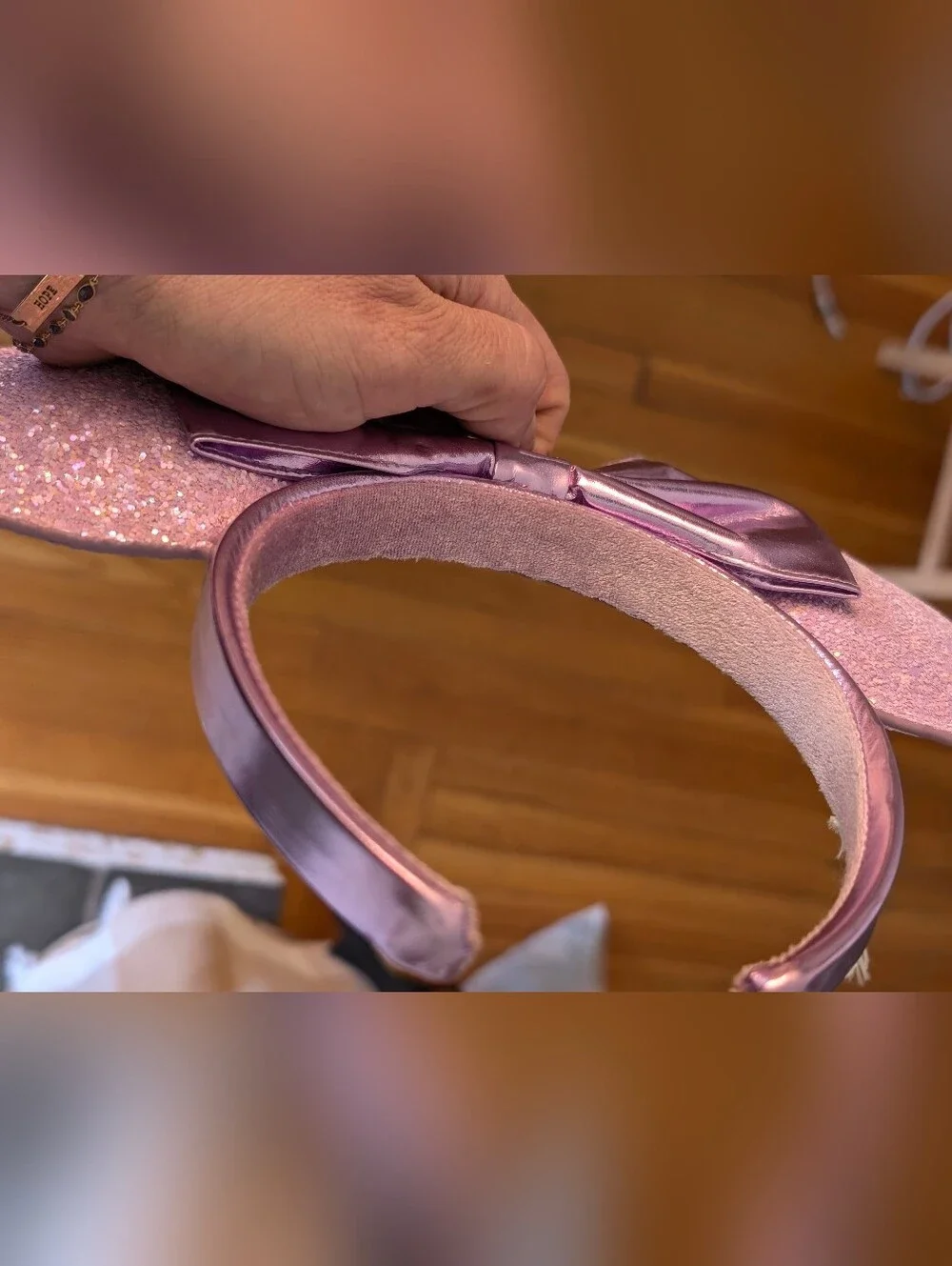 Lavender Glitter Minnie Mouse Ears Authentic Disney Parks